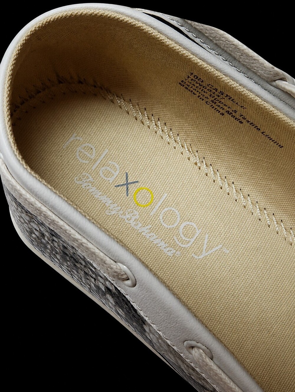 Tommy Bahama Relaxology Castille Boat Shoes Snakeskin Slip-On Loafers Size 10B - Picture 15 of 15